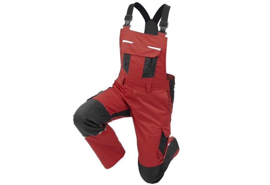 Qualitex Workwear Arbeitslatzhose INDustriewaschfähige Latzhose mit mechanischem Stretch - slim-fit