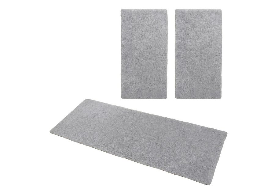 OTTO home Hochflor-Bettumrandung Microfaser Teppich Magong, besonders weich, sehr feiner Flor, Höhe 25 mm, (3-tlg), uni, einfarbiger Bettvorleger, Läufer-Set, Schlafzimmer, Kinderzimmer von OTTO home