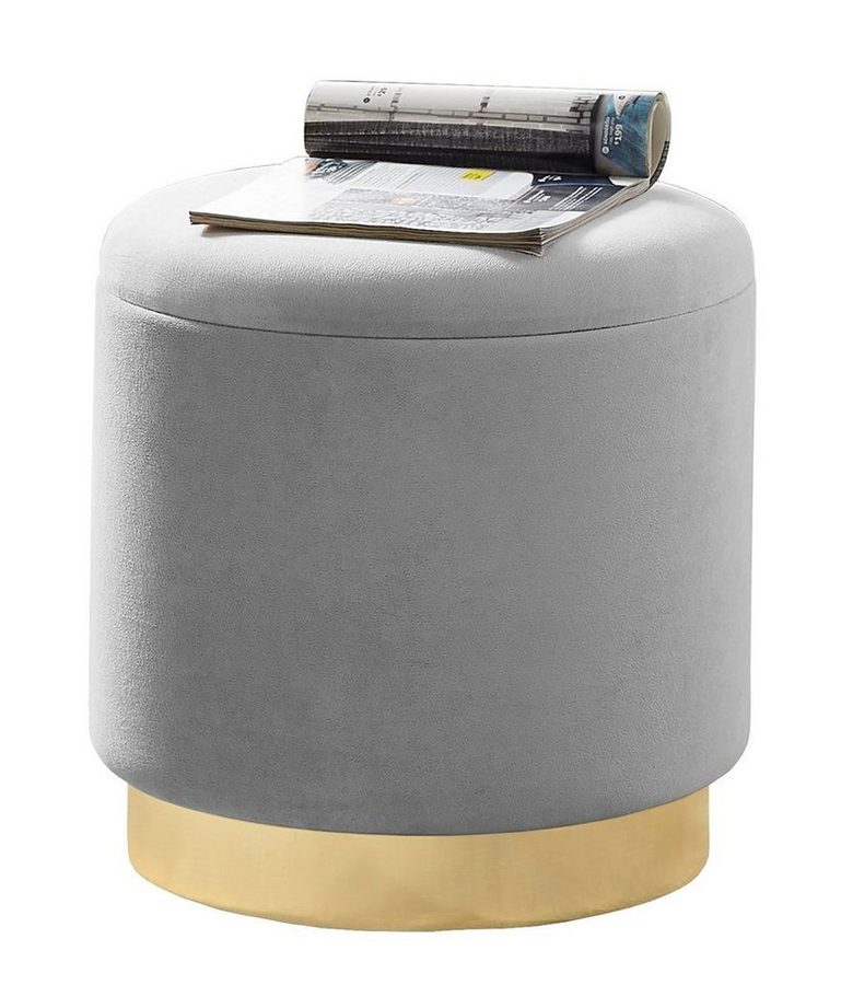 Zedelmaier Sitzhocker rund Hocker Zylindrischer Samthocker Fußbank (Set), mit stauraum