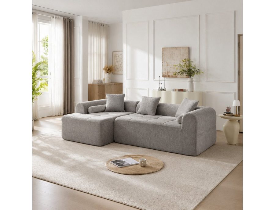 Vankel Ecksofa Modulares Chenille-Ecksofa mit tiefer Sitzfläche & Komfortpolsterung von Vankel