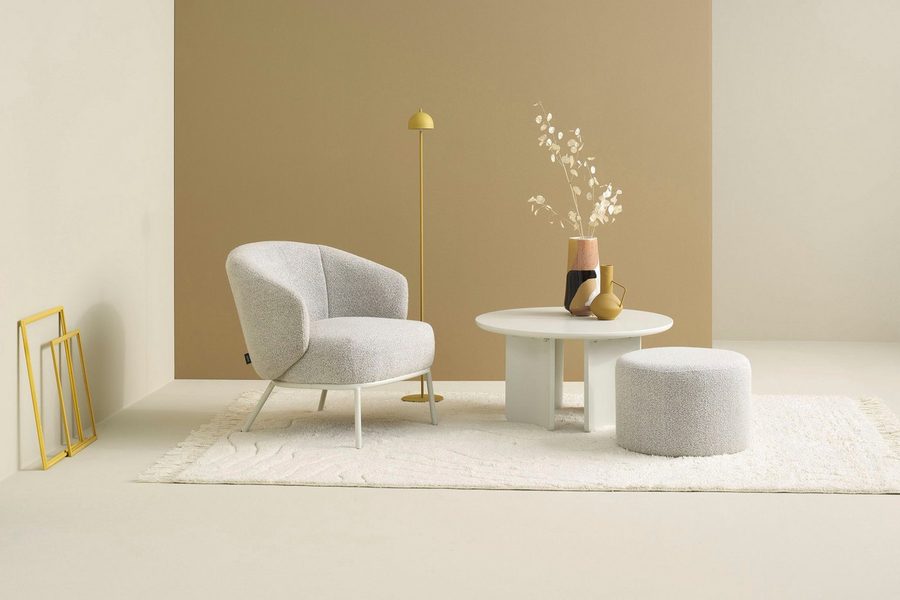 SCHÖNER WOHNEN-Kollektion Polsterhocker ALVIK (1 St), Bezug Bouclé, ideal als Ergänzung zu MOLDE und TROMS