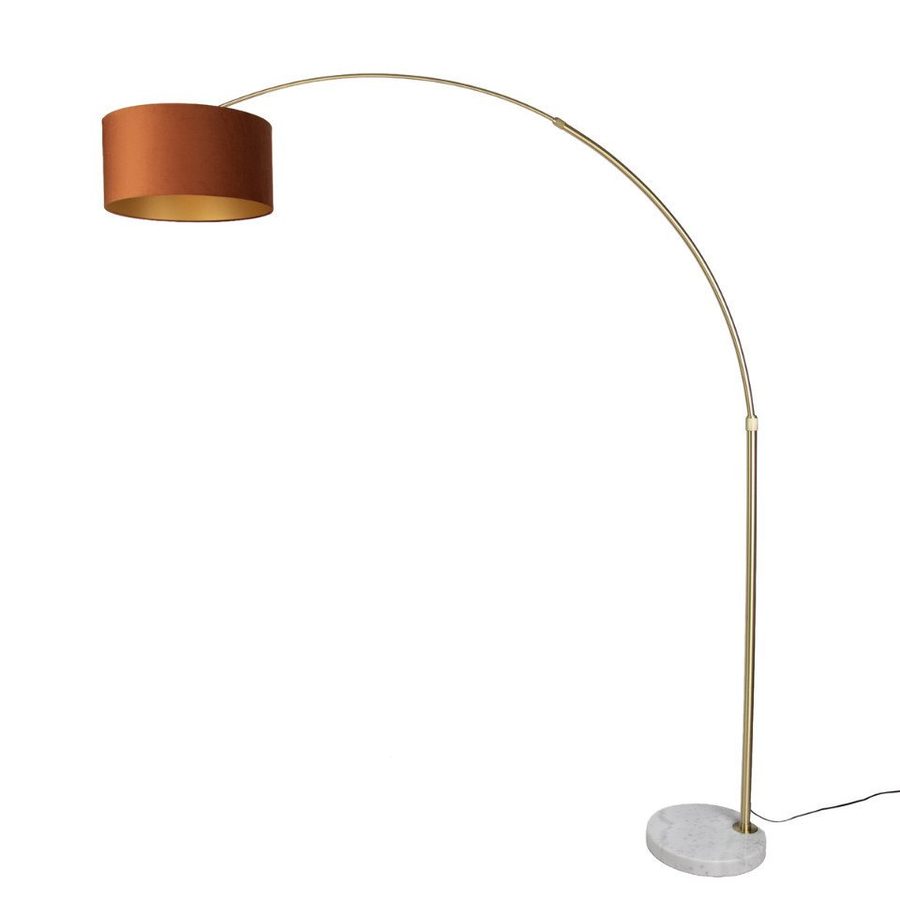 Qazqa Bogenlampe Xxl, ohne Leuchtmittel, Kaltweiß, QAZQA Bogen­lampe, e27, Messing, Stahl, Modern von QAZQA