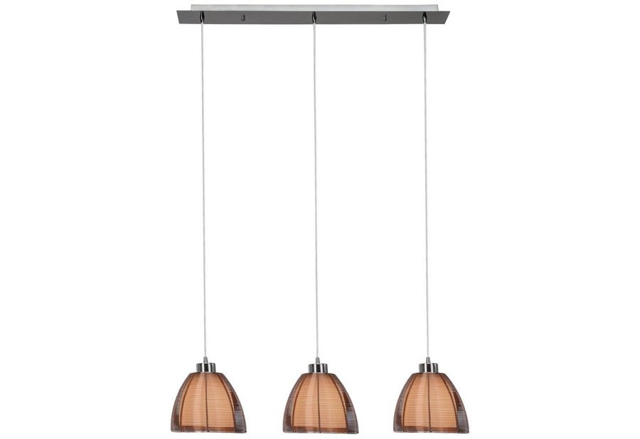 Brilliant Pendelleuchte Relax, ohne Leuchtmittel, 121 cm Höhe, E27, max. 60 W, Metall/Glas, bronze/chrom von Brilliant