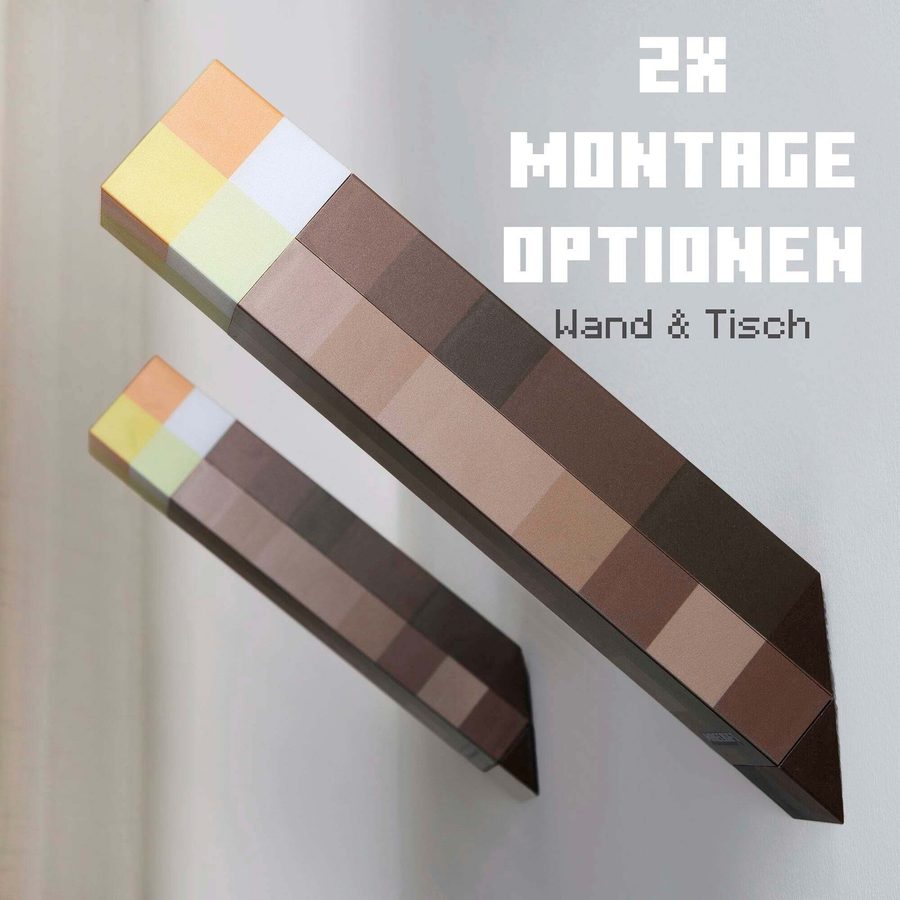 Roba LED-Licht Fackel mit Wandhalterung, aufladbarerer Akku Minecraft von roba