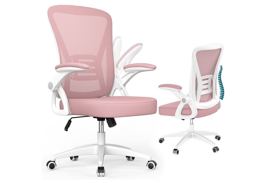 ZAISZE Bürostuhl Bürostuhl – Ergonomischer Sitz – Sessel mit 90° klappbarer Armlehne (Platz sparen), Lordosenstütze – höhenverstellbar
