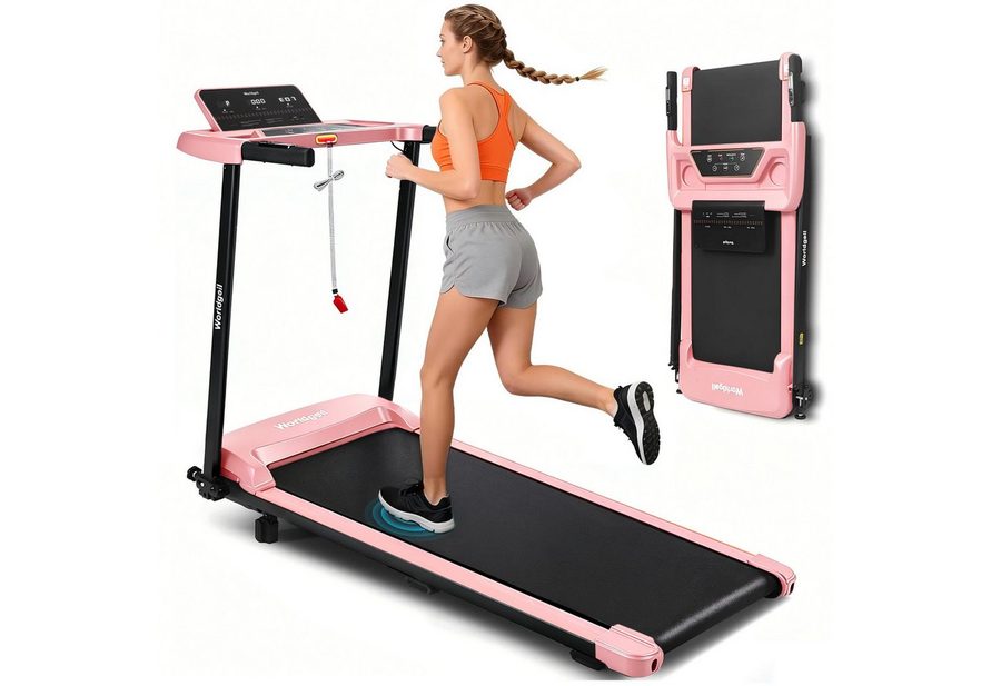 Nettlife Laufband Klappbar 14 km/h 90 kg Belastbarkeit bis 7% Steigung Jogging Pad, für Zuhause Walking Pad LED-Anzeige & Handlauf von Nettlife