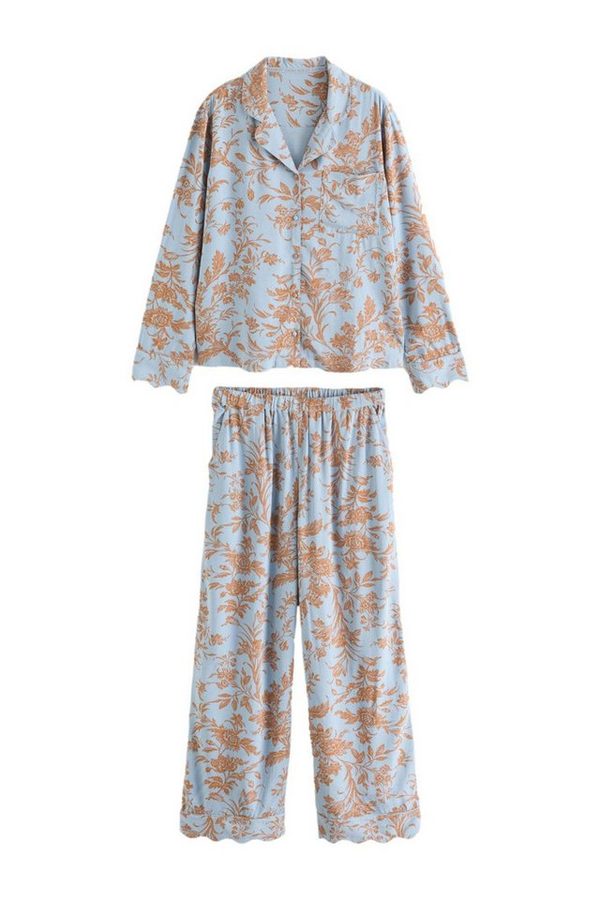 LAURA ASHLEY Pyjama Laura Ashley geknöpfter Schlafanzug aus Viskose (2 tlg)