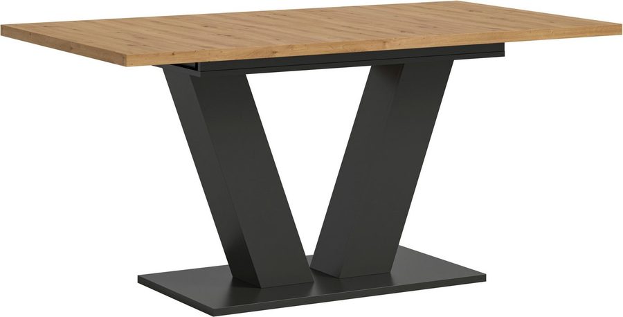 Home affaire Esstisch Motus, ausziehbar 150 -190 cm, inklusive 40 cm Einlegeplatte (Set, 1-St), V-Gestell mit Bodenplatte, Tisch, Küchentisch, Esszimmer, Küche von home affaire