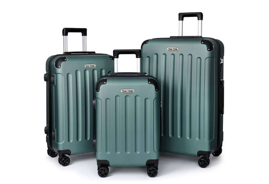 TAN.TOMI Kofferset 3-Tlg Reisekoffer Koffer Kofferset Trolleys Hartschale, 4 Rollen, Trolley Handgepäck Große Kapazität mit 4 Rollen und Zahlenschloss
