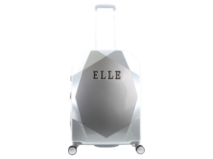 Elle Hartschalen-Trolley Koffer Diamond Spinner Trolley Gr. M Silver, TSA-Zahlenschloss