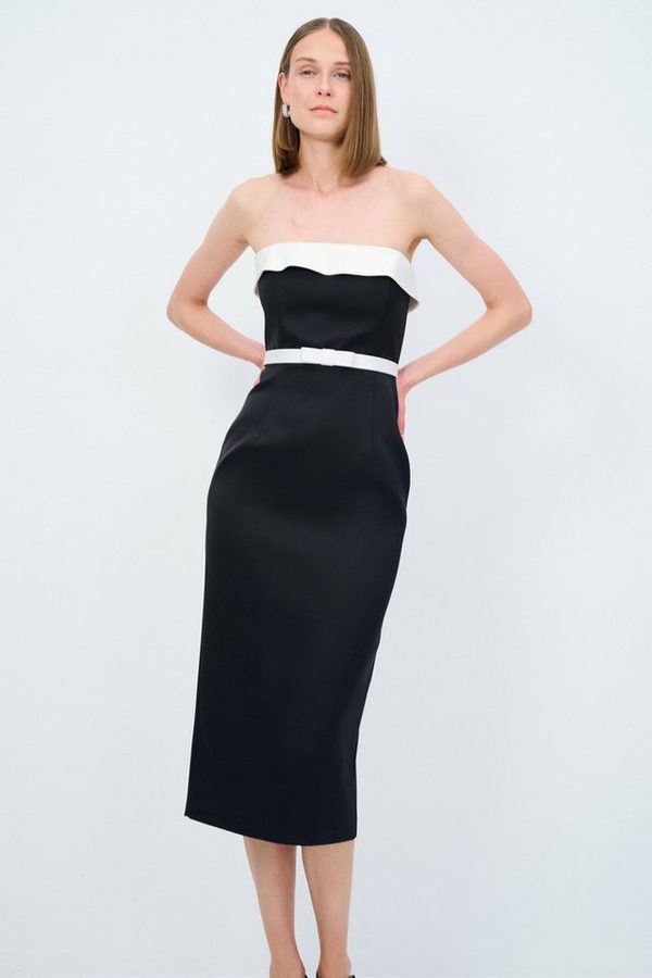 adL Cocktailkleid Trägerloses Midikleid
