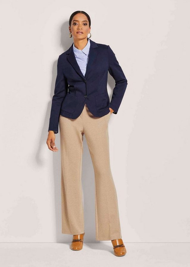 MADELEINE Kurzblazer Jersey-Blazer mit Reverskragen Unifarbenes Design mit klassischem Reverskragen
