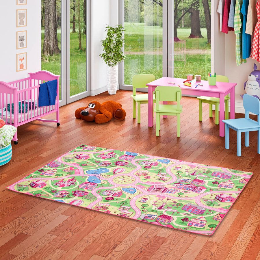 Snapstyle Kinder Spiel Teppich Girls Village von Snapstyle
