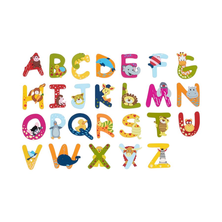 Solini Holzbuchstaben mit Tiermotiven zum Aufkleben von solini