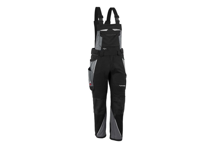 Qualitex Workwear Arbeitslatzhose Latzhose "IRON" schwarz/grau, Gr. S58