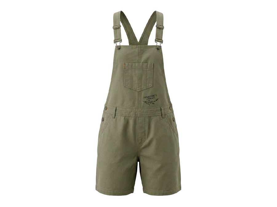 GARDENA Latzhose Damen, staubiges Olivgrün, Gr. 46 Jeans Latzshorts kurze Hose Baumwolle