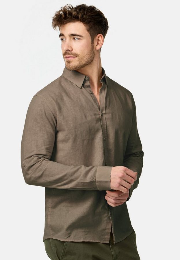 INDICODE Langarmhemd Herren Brayden Herrenhemd Langarm mit Button-Down-Kragen