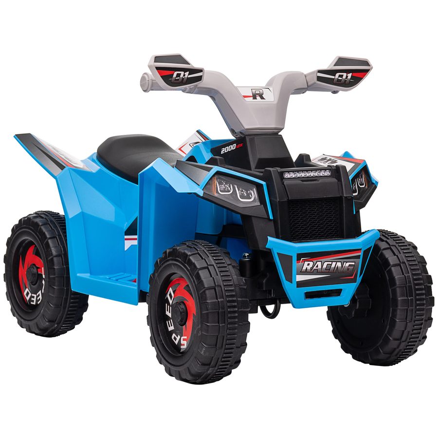 HOMCOM Elektro Kinderquad, Mini Elektroquad mit Vorwärts-, Rückwärtsfunktion, 6 V Elektrofahrzeug für Kinder 1,5-3 Jahre, 2,5 km/h, Blau   Aosom