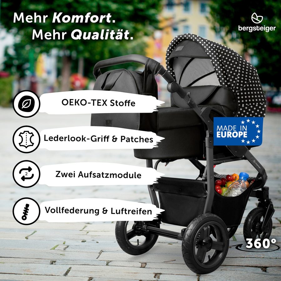 Bergsteiger Kinderwagen Capri schwarz