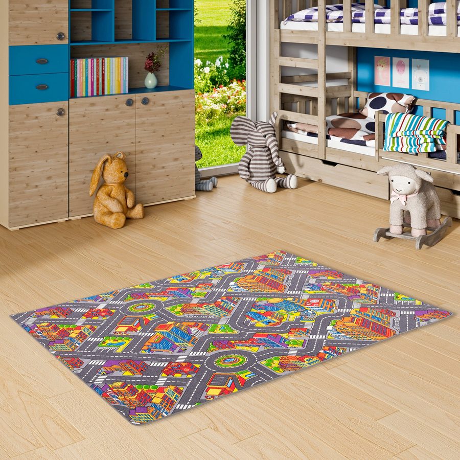 Snapstyle Kinder Spiel Teppich Straßenteppich 3D Big City