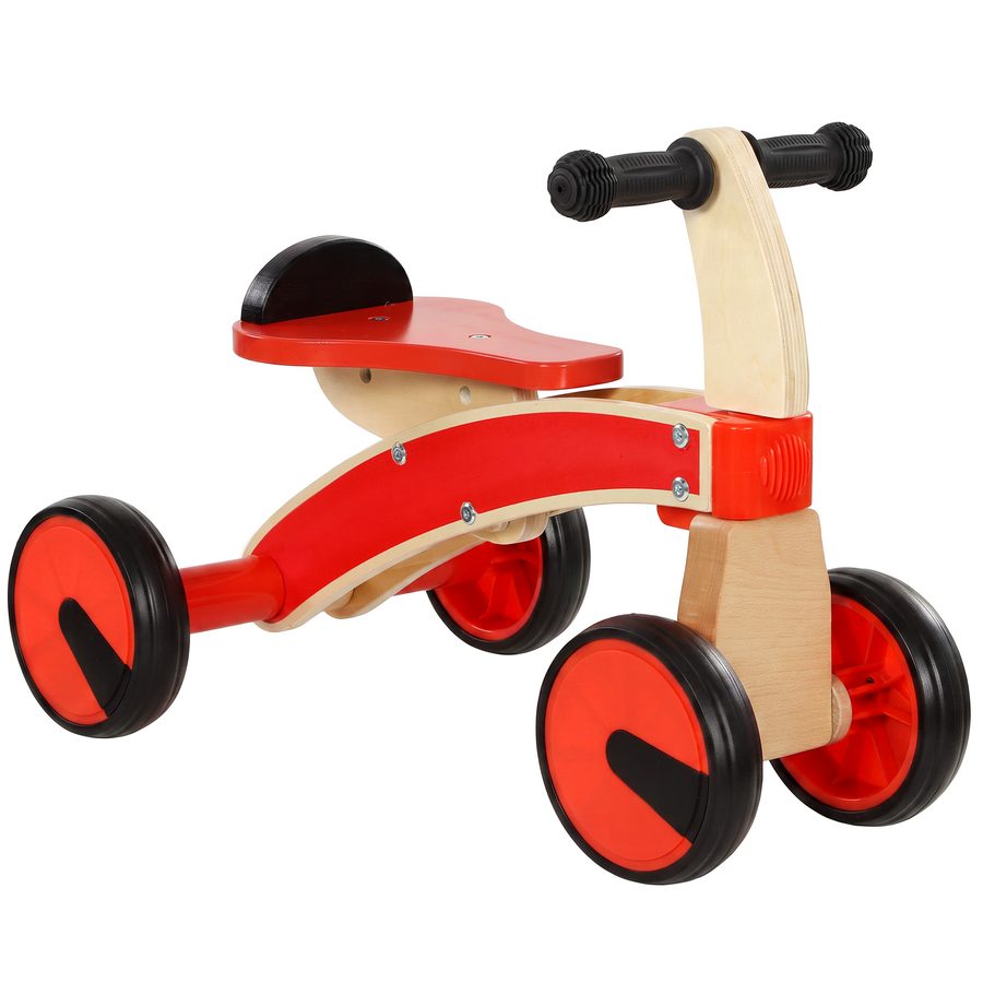 AIYAPLAY Rutschauto Kinder, Holz Rutschfahrzeug mit EVA-Rädern, höher Rückenlehne, Bobby Car Kinderfahrzeug Laufauto für Jungen und Mädchen Kinder von 2–3 Jahre, Rot   Aosom