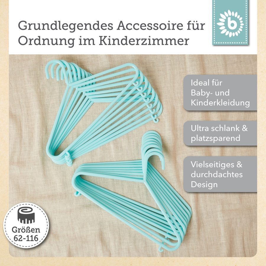 Bieco Kleiderbügel Kinder 16 St. Türkis