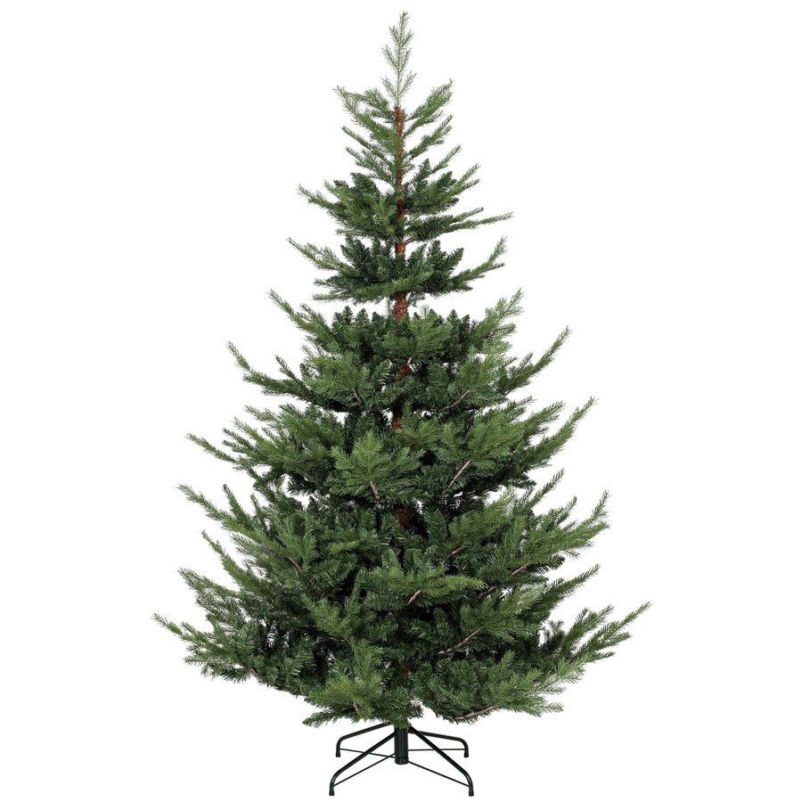 HOMCOM Künstlicher Weihnachtsbaum 210 cm, Breiter künstlich Tannenbaum mit 2608 Spitzen Christbaum Weihnachtsdeko inkl. Metallständer für drinnen   Aosom