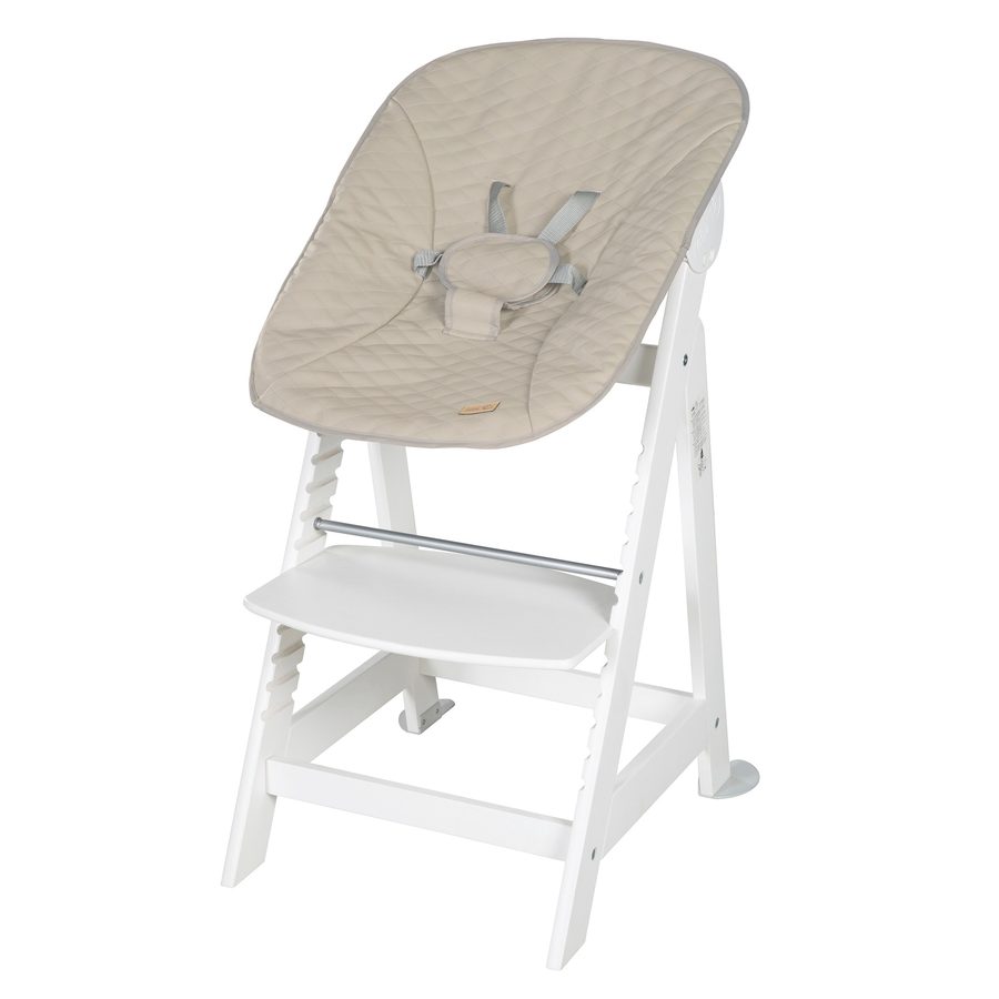 Roba Treppenhochstuhl, Set 2in1 Greyish gesteppt Born Up 'Luxe'
