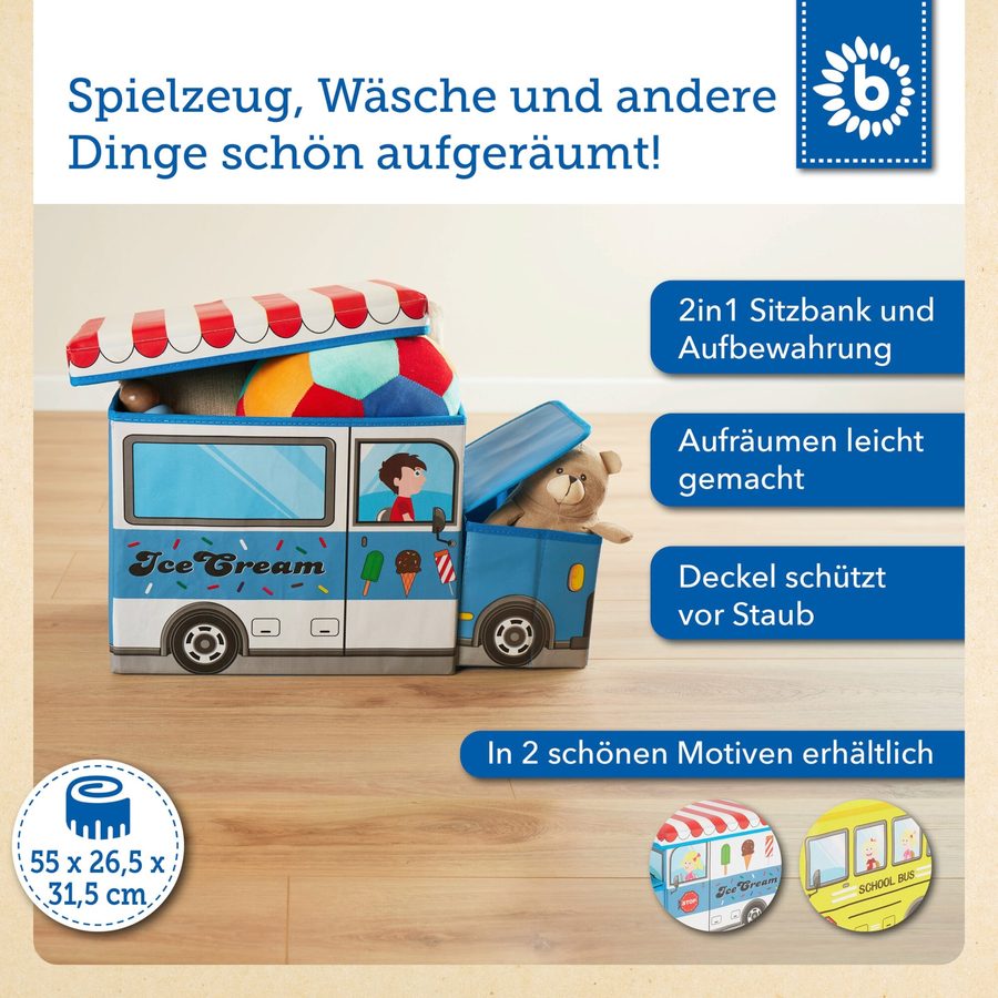 Bieco Aufbewahrungsbox mit Deckel Kinder Icecream