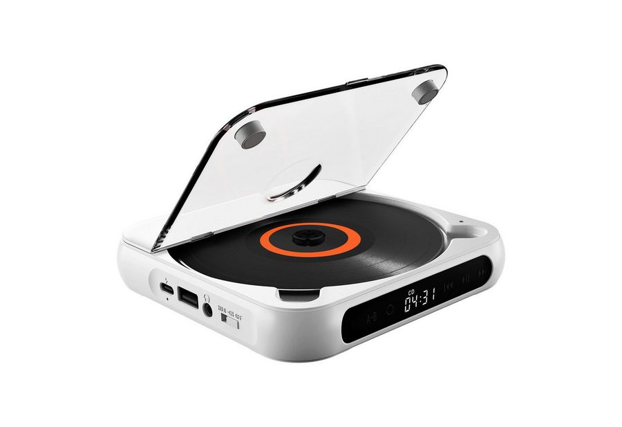 Vornix Tragbarer CD-Player mit Bluetooth 5.3,mit externem Verstärker,CD-Musik CD-Player (Bluetooth, Staubschutz,Kopfhörerbuchse für Geschenk,Zuhause)