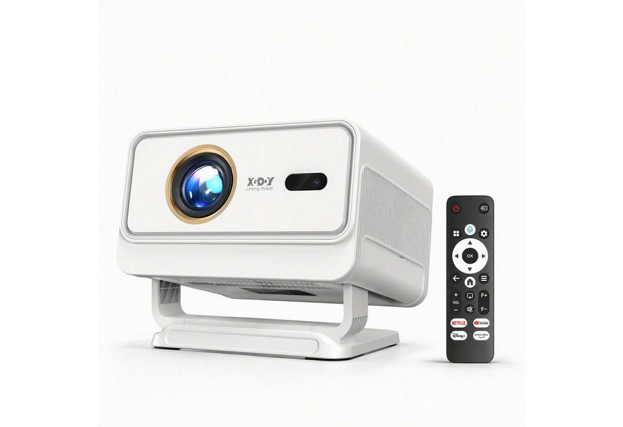 XGODY N4 Projektor Native 1080P Beamer 4K, Kompatibel mit Netflix Autofokus Beamer (800 lm, 1500:1, 3840 x 2160 px (800 ANSI) px, KI-Sprachunterstützung, Autofokus Projektor für Heimkino)