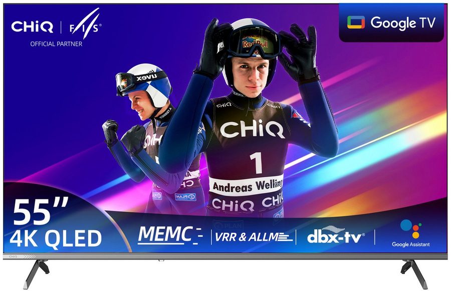 CHiQ U55QST QLED-Fernseher (139 cm/55 Zoll, 4K Ultra HD, Google TV, Inkl. Streaming Content, Kompatibel mit Apple AirPlay, Google TV)
