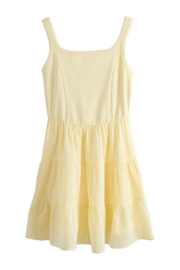 Next Sommerkleid Gestuftes Minikleid mit eckigem Ausschnitt (1-tlg)