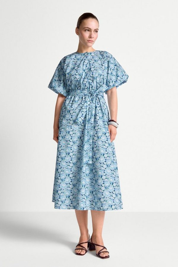 RICHROYAL Midikleid im Liberty Print, mit Bindegürtel