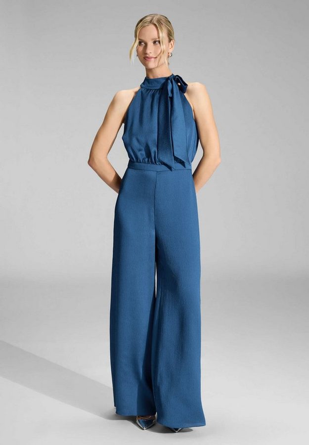 SWING Jumpsuit - Jumpsuit mit Schluppe aus Satin Oberteil in lockerer Passform