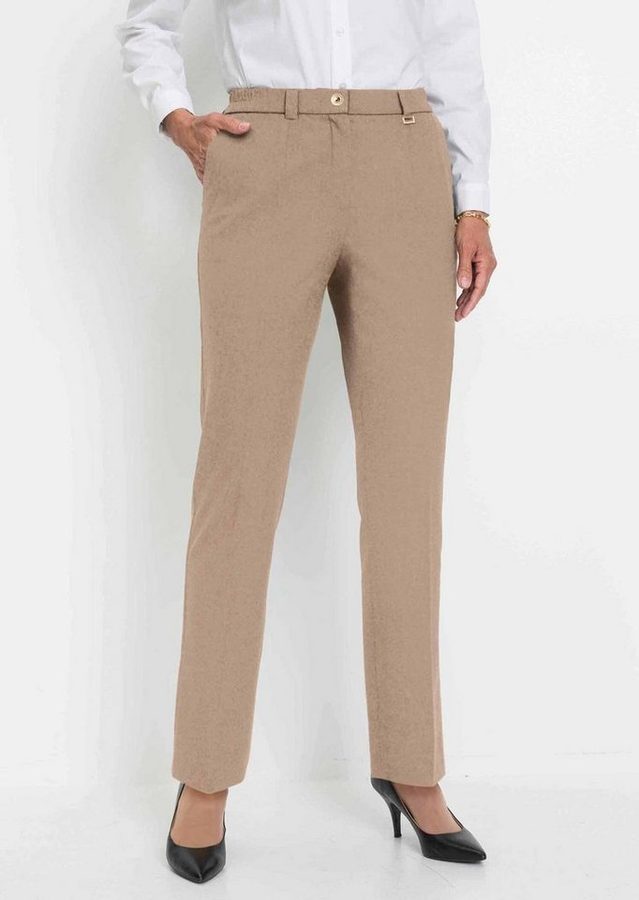 GOLDNER Stoffhose Kurzgröße: Bügelfaltenhose mit Teildehnbund Stoffhose mit Taschen, Gürtelschlaufen und Knöchellänge von GOLDNER