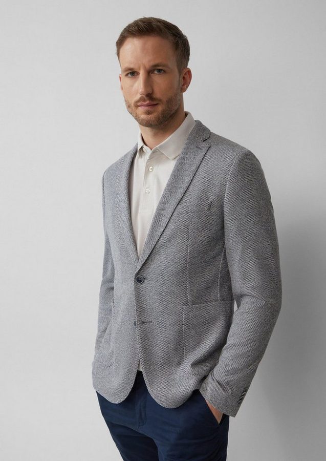 s.Oliver Sakko Indoor-Jacke S.OJOGG s.O JOGG: Strukturiertes Sakko aus meliertem Jersey
