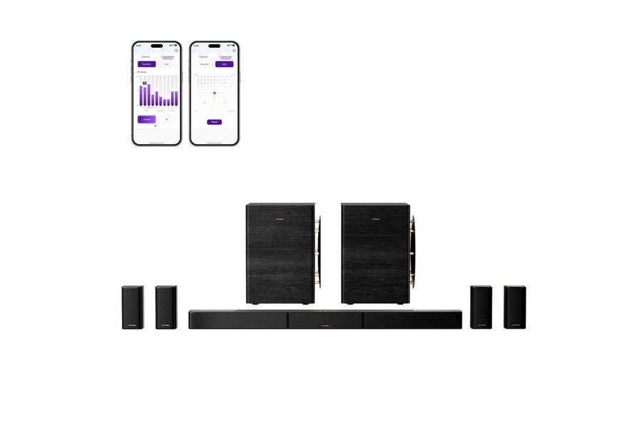Ultimea Heimkinosystem Skywave X100 Dual Soundbar 9.2.6-Kanal-Surround-Sound Dolby Atmos & DTS:X (2000 W, Dualer 10'' Subwoofer, THX, 8K-HDR-Passthrough, heimkino soundsyste, Soundbar mit AVR-Qualität)