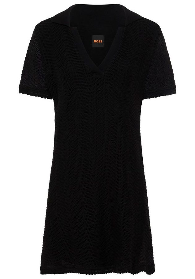 BOSS ORANGE Polokleid Eloa Premium Damenmode Häkelkleid in kniefreier Länge