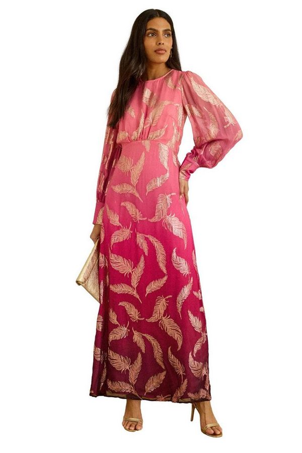 Love & Roses Maxikleid Love & Roses Maxikleid mit Manschetten, Regular (1-tlg)