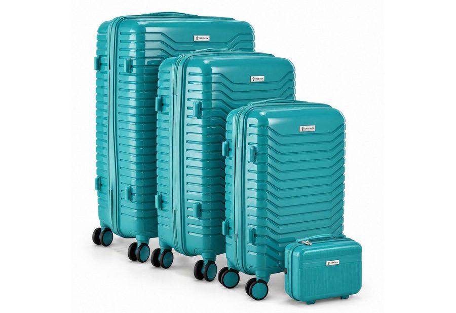Berwin Trolleyset mit Beautycase Modell Calma Aqua Breeze, 4 Rollen, (Set, 4 tlg., MS-19786)