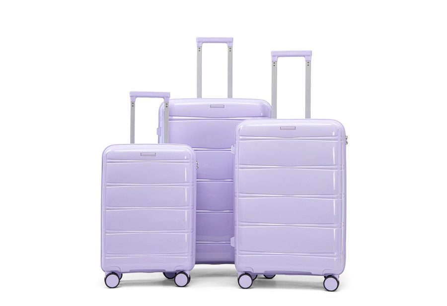 GLP Trolleyset 3-teilig 20/24/28 Zoll, PP Hartschale mit 360° Doppelrollen, 4 Rollen, Zahlenschloss und praktischer Innenaufteilung
