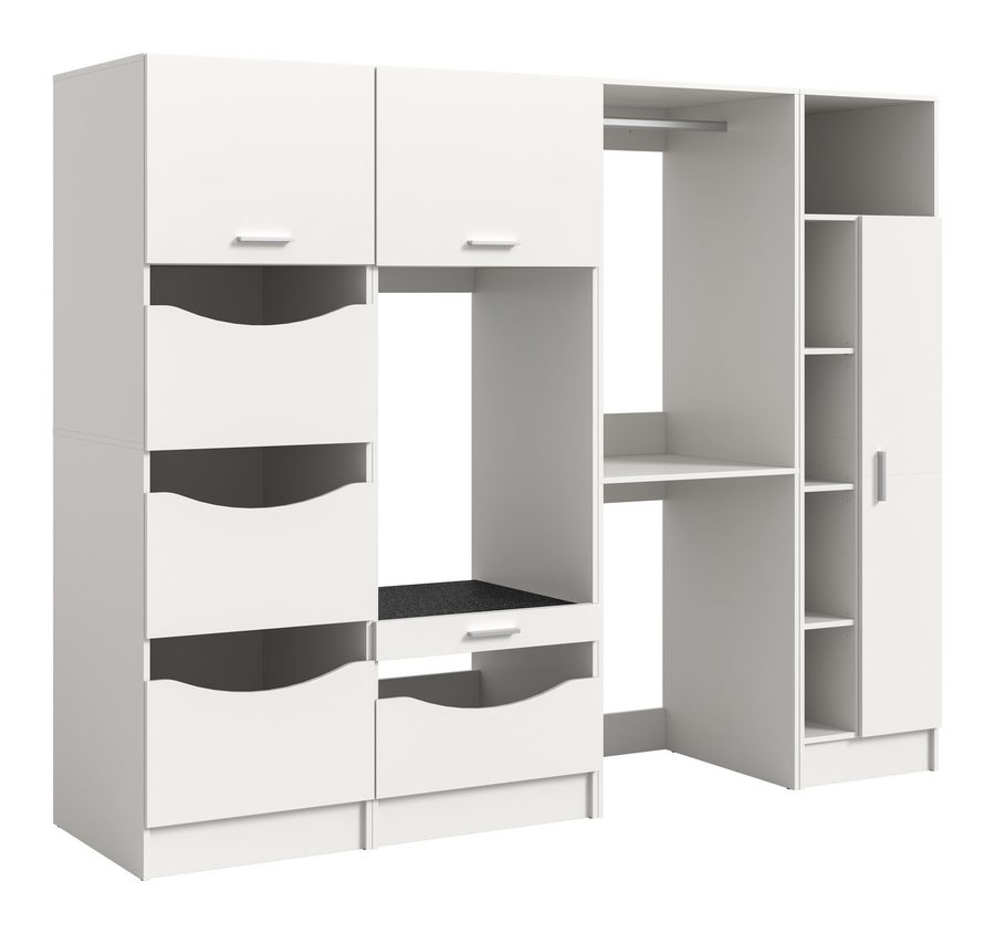 welltime Badmöbel-Set FALAS, 4-teilig, Hauswirtschaftsraum Set, Breite 248 cm, (Set, 4-St., 1x Wäscheschrank, 2x Waschmaschinenumbauschrank & 1xMehrzweckschrank), Kombination, Waschmaschinenumbau, Waschmaschinenschrank, Wäschekammer von welltime