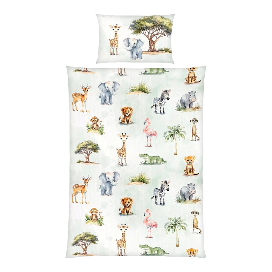 Baby Best Renforcé Wende-Bettwäsche Safari 40x60 / 100x135 cm