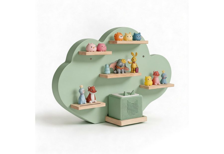 relaxdays Kinderregal Toniebox Regal Wolke, 1-tlg., salbei.