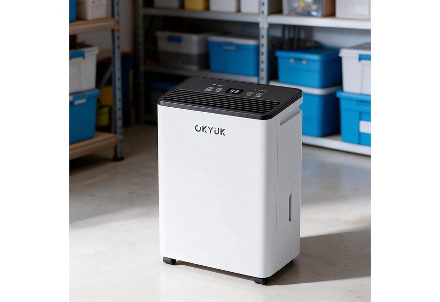 OKYUK Luftentfeuchter Luftentfeuchter 20L mit 5,5L Wassertank, leise, bis 40 m², für 100 m³ Räume, Entfeuchtung 20 l/Tag