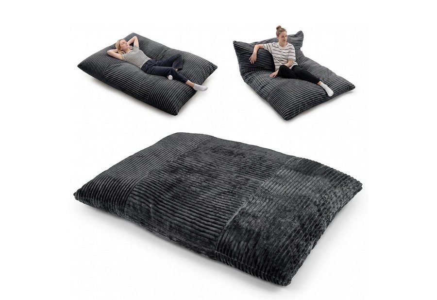 COSTWAY Sitzsack Cordstoff 2-in-1 Bodensessel, Bean Bag mit abnehmbarem Bezug