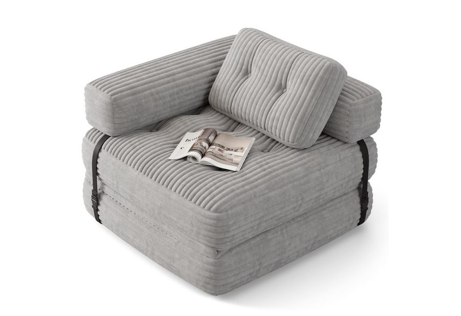 Bealife 1,5-Sitzer Klappbares Sofa, Relaxsessel Indoor-Lazy mit Armlehnen