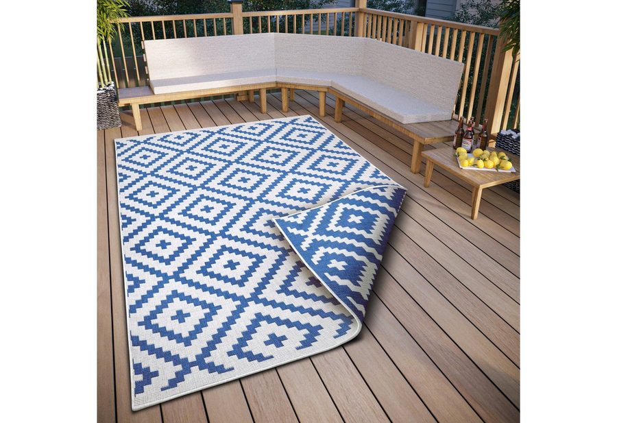 OTTO home Teppich Ronda Wendeteppich, rechteckig, Höhe: 5 mm, Sisal-Optik, Flachgewebe, In- und Outdoor, geometrisches Boho Design von OTTO home