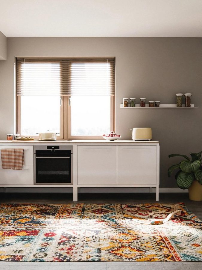 benuta Teppich Casa, rechteckig, Höhe: 11 mm, Teppich Wohnzimmer, Esszimmer, Schlafzimmer, Flur, Farbenfroh, Retro von benuta
